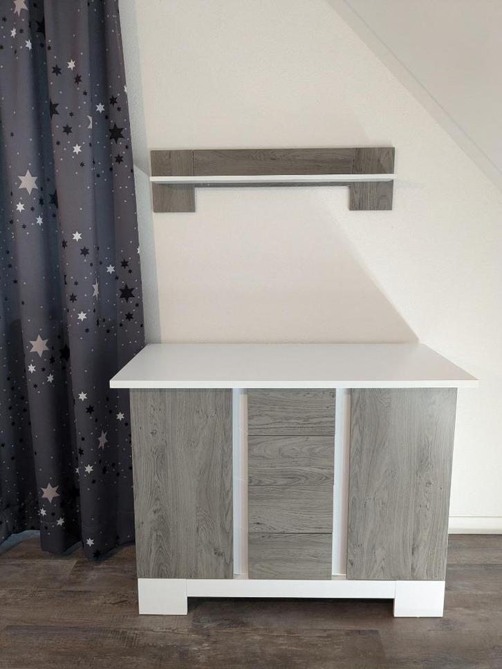 Interbaby Chicago commode kast wandrek wit/hout, Kinderen en Baby's, Kinderkamer | Commodes en Kasten, Gebruikt, 90 tot 105 cm