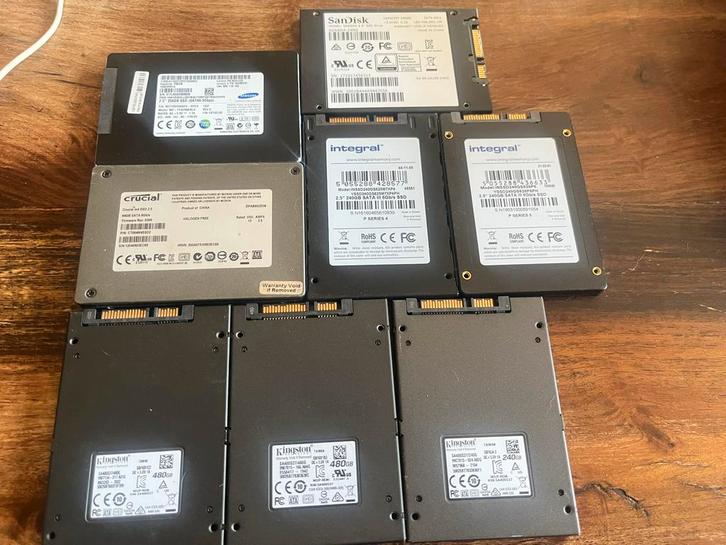 Diverse 2.5" SSD's - 480GB, 240GB, 256GB, 64GB, Computers en Software, Harde schijven, Gebruikt, Desktop, Intern, SSD, SATA, Ophalen of Verzenden
