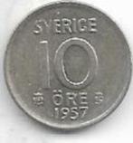 10  öre  1957  Zweden. km. 823, Ophalen of Verzenden, Overige landen, Losse munt, Zilver