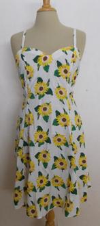 Vrolijk zonnebloemen print jurkje van Naf Naf! S/M, Verzenden, Wit, Zo goed als nieuw, Knielengte