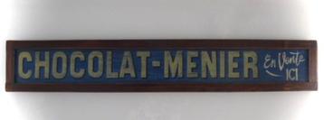 Groot houten reclame bord Chocolat-Menier/Cacao/chocolaterie beschikbaar voor biedingen