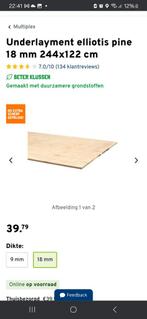 underlayment 10 platen 18 mm dik, Doe-het-zelf en Verbouw, Platen en Panelen, Ophalen, Nieuw, Multiplex