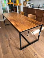 Tafel Eiken/ Gietijzerenframe 200x90cm. MOET SNEL WEG, Huis en Inrichting, Tafels | Eettafels, Ophalen, 50 tot 100 cm, Zo goed als nieuw