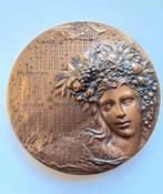 Kalender papiergewicht / brons / Parijs Mint / Euro 1999, Postzegels en Munten, Penningen en Medailles, Ophalen of Verzenden, Brons