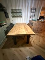 Mangohouten eettafel 180x100 – stalen poten – goede staat, Huis en Inrichting, Tafels | Eettafels, Ophalen, Overige materialen