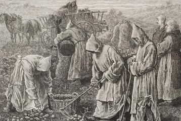 Trappisten aan den veldarbeid - Bertrand (ca. 1885) beschikbaar voor biedingen