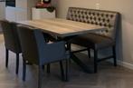 Eetkamer set, 2 stoelen bank en tafel, Ophalen, Zo goed als nieuw, Minder dan 4 stoelen