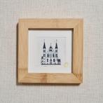 Ets Ridderzaal Den Haag 10x10 cm incl lijst, Minder dan 50 cm, Oorspronkelijke maker, Nieuw, Ophalen of Verzenden