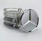 Set naafdoppen 75 mm Mercedes (4 stuks) nieuw zilver, Auto diversen, Wieldoppen, Verzenden, Nieuw