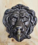 Antieke klassieke messing buitenkraan met wandplaat leeuw, Verzenden, Zo goed als nieuw