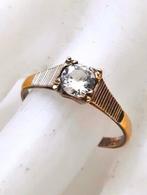 Mooie verguld zilveren ring met zirkonia RJC merkjes (7810-4, Ophalen, 19 tot 20, Zo goed als nieuw, Dame