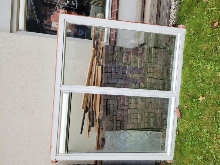 Raamkozijnen met dubbel glas, Doe-het-zelf en Verbouw, Glas en Ramen, Gebruikt, Gevelraam of Ruit, 120 tot 160 cm, 80 tot 120 cm