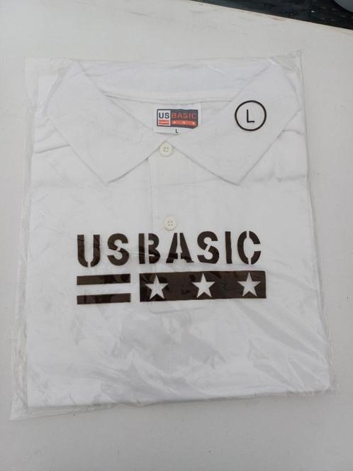 Polo Shirt Wit US Basic Maat L NIEUW, Kleding | Heren, Polo's, Nieuw, Maat 52/54 (L), Wit, Ophalen of Verzenden