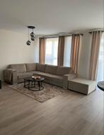 Beige/Greige Hoekbank inclusief hocker, Huis en Inrichting, Banken | Complete zithoeken, Ophalen, Zo goed als nieuw, Overige materialen