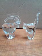 Glazen Beelden Set - Ram en Kat, Antiek en Kunst, Ophalen of Verzenden