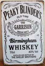 Peaky Blinders Birmingham whiskey reclamebord van metaal, Nieuw, Ophalen of Verzenden