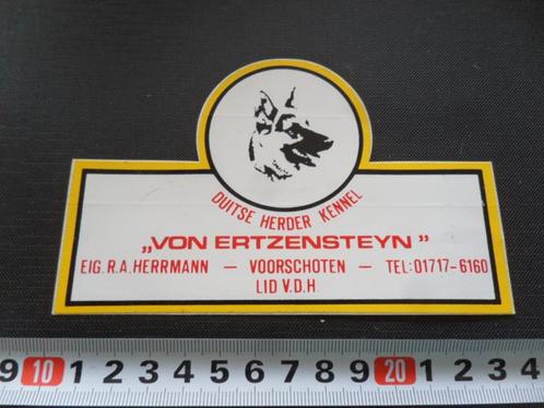 sticker duitse herder kennel von ertzensteyn voorschoten, Verzamelen, Stickers, Zo goed als nieuw, Bedrijf of Vereniging, Ophalen