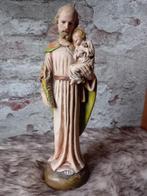 Oud brocant heiligenbeeld Jozef met Jezus, Antiek en Kunst, Antiek | Religie, Ophalen of Verzenden