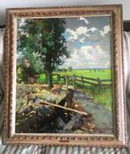 Zonnig weide-landschap / boerderij - Joop Coenders 1913-1986, Ophalen of Verzenden