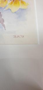 aquarel bloemen in gouden lijst, Huis en Inrichting, Woonaccessoires | Schilderijen, Tekeningen en Foto's, Ophalen of Verzenden