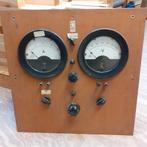 paneel met voltmeter Amperemeter en 2 variacs, Ophalen, Gebruikt