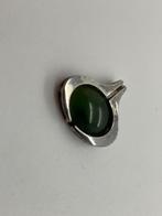 Z830 Prachtige zilveren hanger met jade, Sieraden, Tassen en Uiterlijk, Antieke sieraden, Ophalen of Verzenden, Zilver, Hanger
