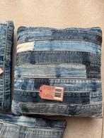 Spijkerstof Sierkussens, Huis en Inrichting, Ophalen of Verzenden, Nieuw, Blauw, Vierkant