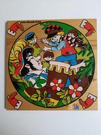 Vintage houten vormenpuzzel Klein Duimpje tom thumb 10st, Ophalen of Verzenden, 10 tot 50 stukjes, Gebruikt, Van hout