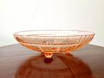 Vintage rosalin Art Deco  glazen schaal op pootjes, Ophalen of Verzenden