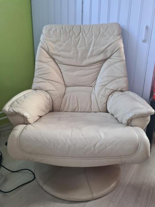 Italiaans design leren fauteuil Vintage, Huis en Inrichting, Fauteuils, Gebruikt, Leer, 75 tot 100 cm, 75 tot 100 cm, Ophalen