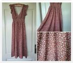 Prachtig lange jurk maxi dress maat s 36 floral bruin roze, Nieuw, H&M, Onder de knie, Bruin