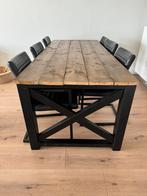 Eettafel met 6 stoelen, Huis en Inrichting, 200 cm of meer, Gebruikt, Rechthoekig, Ophalen of Verzenden