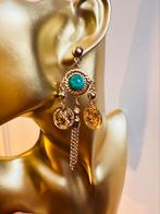 Bohemian muntjes oorbellen, Ophalen of Verzenden, Nieuw, Goud, Overige materialen