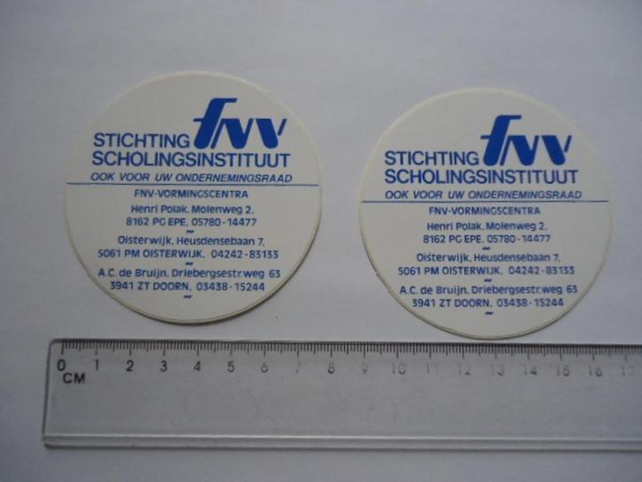 sticker oud EPE Oisterwijk DOORN Fnv vormingscentra retro 2x, Verzamelen, Stickers, Zo goed als nieuw, Verzenden