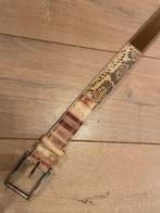 Exclusieve leren riem met een stuk slangen leder, Bruin, Echt leder, Zo goed als nieuw, Riem of Ceintuur