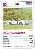 Kwartetkaart Chevrolet Monza, Ophalen of Verzenden, Gebruikt, Auto's