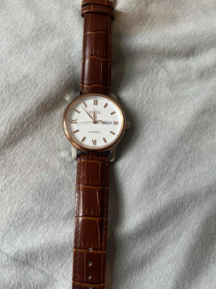 Fiyta Heren Mechanisch Horloge - Leer, Sieraden, Tassen en Uiterlijk, Horloges | Heren, Gebruikt, Polshorloge, Overige merken