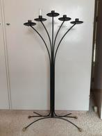 Stalen kandelaar voor 5 kaarsen, Ophalen, Metaal, 75 cm of meer