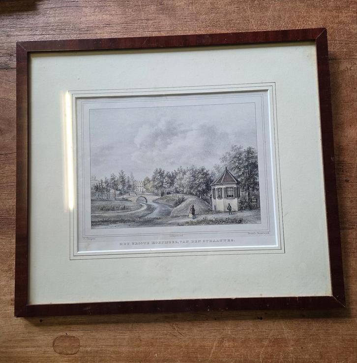 Grote Hoefijzer in de Straatweg wassenaar, Antiek en Kunst, Kunst | Etsen en Gravures, Ophalen
