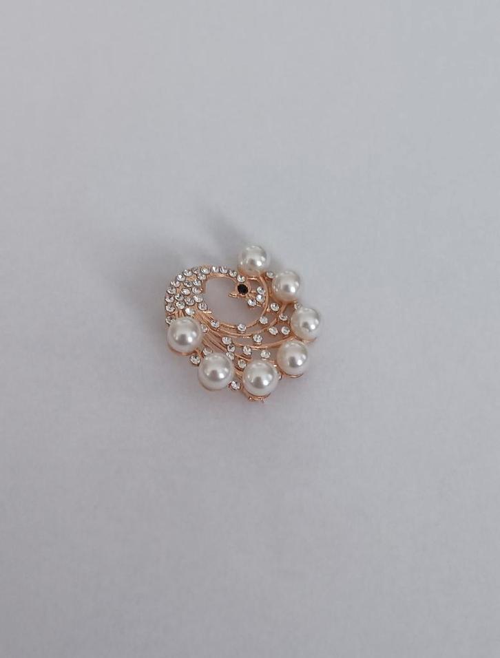 Pauw broche, Sieraden, Tassen en Uiterlijk, Broches, Nieuw, Overige materialen, Overige kleuren, Minder dan 4 cm, Met strass, Ophalen of Verzenden