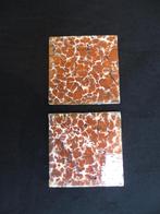 2 antieke schildpad gewolkte tegeltjes 13x13 van rond 1900, Ophalen of Verzenden
