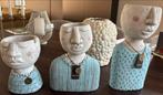 Decoratieve hoofden lichtblauw, Verzamelen, Beelden en Beeldjes, Ophalen, Gebruikt