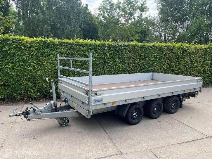 Hapert kipper, 405x200cm, 3500kg, met oprijbalken, Auto diversen, Aanhangers en Bagagewagens, Gebruikt