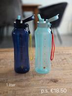 Tupperware 1 liter eco fles met rietje, Huis en Inrichting, Keuken | Tupperware, Ophalen of Verzenden, Nieuw, Blauw, Overige typen