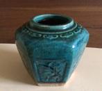Groene gemberpot, h. 10 cm, aardewerk, Ophalen of Verzenden
