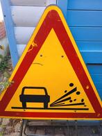 Origineel geel rood frans vintage verkeersbord auto, Ophalen