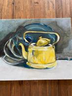 Stilleven met Theepot olieverf, Antiek en Kunst, Kunst | Schilderijen | Klassiek, Ophalen of Verzenden