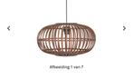 Bamboe hanglamp “indy” 44cm NIEUW, Huis en Inrichting, Lampen | Hanglampen, Ophalen, Nieuw, Hout, 50 tot 75 cm