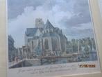 Gravure/Prent Gezigt op de Grote of St Laurenskerk te Rotter, Antiek en Kunst, Kunst | Etsen en Gravures, Ophalen of Verzenden