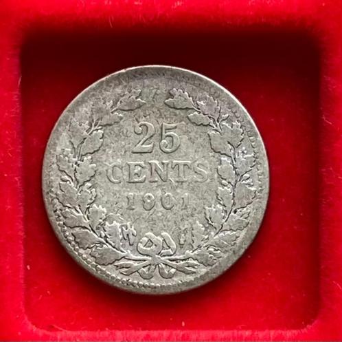 VERSCHILLENDE JAREN 25 cent Wilhelmina 'Portret met Diadeem', Postzegels en Munten, Munten | Nederland, Losse munt, 25 cent, Koningin Wilhelmina